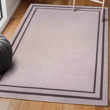 Sloane Classic 2-stripe Border Washable Area Rug